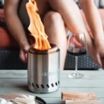 Brasero de table Volcano pour bois granulés – Acier inoxydable (Small) – Image 2