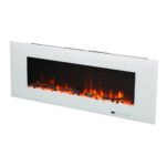 Azurite 127 cm - Cheminée électrique murale blanche – Image 5