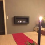 Grand cheminée bioéthanol murale en noir – Image 7