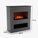 Cheminée à vapeur d’eau Brecht – Gris – Image 3