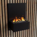 Brekke - Noir - Cheminée à vapeur d'eau murale