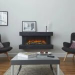 Winchester 870 - Cheminée Électrique Grise en Marbre Marbré