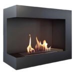 Cheminée Bioéthanol d'Angle Noire Côté Gauche