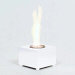 Cheminée bioéthanol de table cube blanc – Image 4