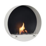 Cheminée au Bioéthanol Murale Ronde Blanche Delaware – Image 3