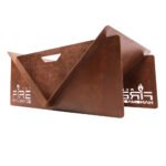 Brasero en forme de V en acier rouille