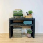 Table de barbecue en planches noires - 100 cm avec plateau supérieur – Image 3