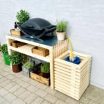 Caisson à grille avec de nouvelles larges roulettes - 100 cm avec plateau supérieur – Image 4