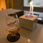 Cheminée bioéthanol de table cube blanc