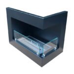 Cheminée d'angle en noir 50 cm - Droite