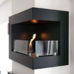 Cheminée d'angle en noir 50 cm - Droite – Image 3