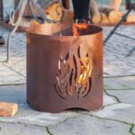 Brasero Kiruna fait main en acier rouille