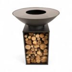 Brasero Onyx Ø80 avec grill et rangement pour bois – Image 3