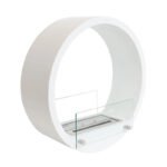 Cheminée Bioéthanol Ronde Encastrable Blanche – Image 3