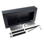 Grand cheminée bioéthanol murale en noir – Image 3