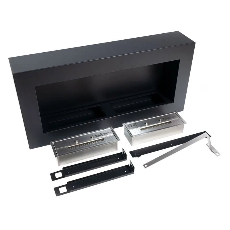 Grand cheminée bioéthanol murale en noir – Image 3