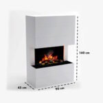 Cheminée hybride Tucholsky 3 côtés – Blanc – Image 4